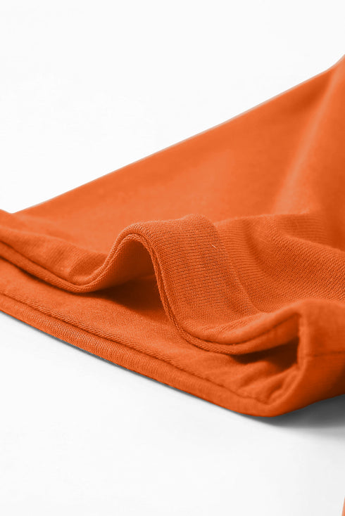 Soft Stretch Solid Crew Neck Rolled Cuff Relaxed Tee